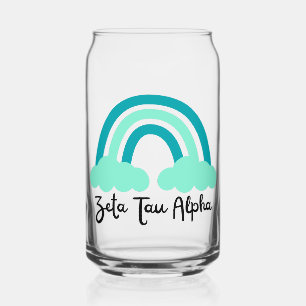 Vaso Con Forma De Lata Hermandad Zeta Tau Alpha Verde Teal Arcoíris
