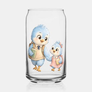 Vaso Con Forma De Lata Hermanos de pajarito azul pueden vidrio