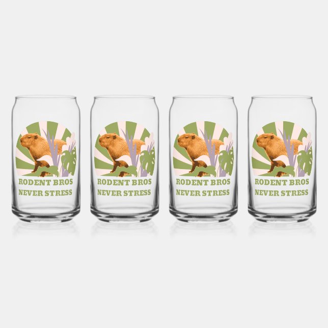 Vaso Con Forma De Lata Hermanos Roedores Nunca Estresan Capybara (Anverso)