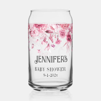 Vaso Con Forma De Lata Hermosa Floral Rosa Caída Especial Para la Futura 