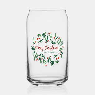 Vaso Con Forma De Lata Hermosos Navidades Personalizados de Red Green Hol