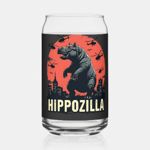Vaso Con Forma De Lata Hippozilla Spooky Moo Deng Hippo Halloween