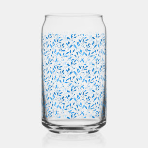 Vaso Con Forma De Lata hojas azules