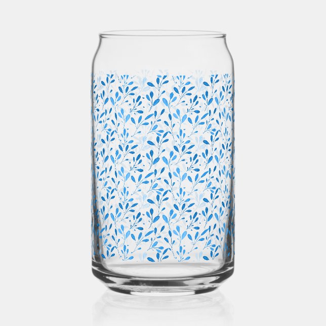 Vaso Con Forma De Lata hojas azules (Anverso)