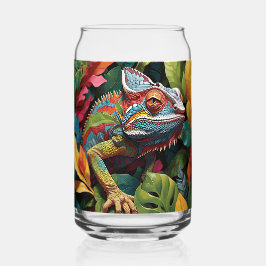 Vaso Con Forma De Lata Hojas de lagarto y lata de cerveza de color