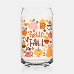 Vaso Con Forma De Lata Hola calabazas de otoño