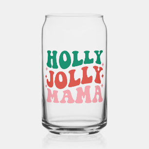 Vaso Con Forma De Lata Holly Jolly Mama - Fun Holiday Design
