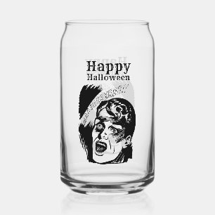 Vaso Con Forma De Lata Hombre de cómic retro gritando texto personalizado