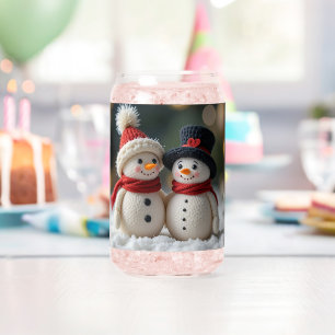 Vaso Con Forma De Lata hombre de nieve lindo juntos