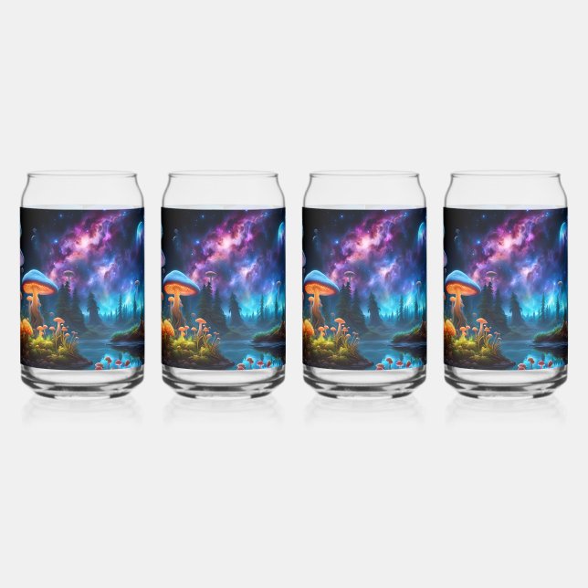 Vaso Con Forma De Lata Hongos alieniscentes bioluminiscentes en un planet (Izquierda)