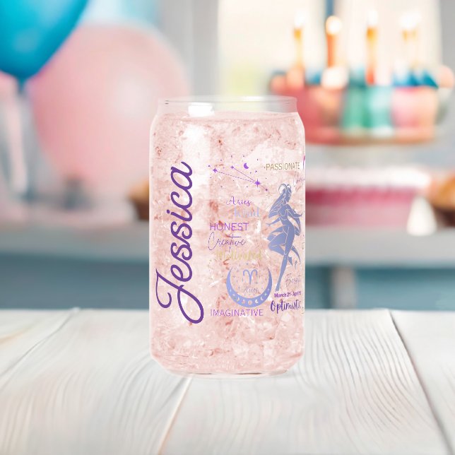 Vaso Con Forma De Lata Horoscopio Star Zodiac Rótulo Aries Bridesmaid (Insitu (Baby Shower))