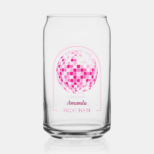 Vaso Con Forma De Lata Hot Pink Disco Boogie Bridal Shower
