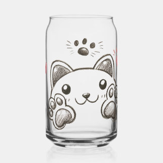Vaso Con Forma De Lata huellas de gatos