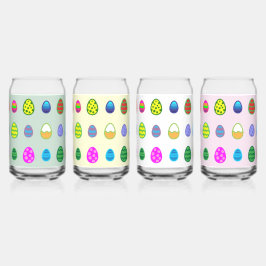 Vaso Con Forma De Lata Huevos de Pascua coloridos para una feliz Pascua.