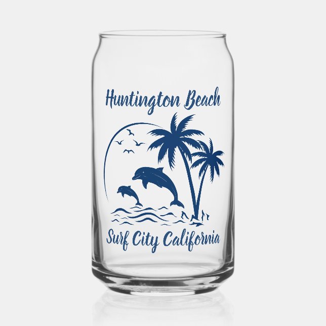 Vaso Con Forma De Lata Huntington Beach California Dark Blue (Anverso)