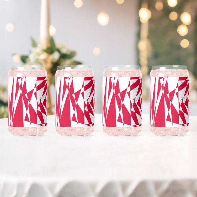 Vaso Con Forma De Lata Ilusión abstracta roja blanca (Insitu (Boda))