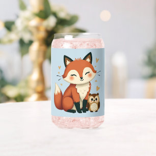 Vaso Con Forma De Lata Ilustración caprichosa del bosque de zorro y búho
