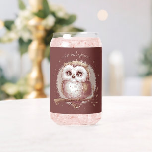 Vaso Con Forma De Lata Ilustración de búho linda y caprichosa cottagecore