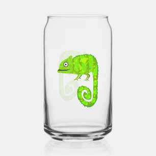 Vaso Con Forma De Lata Ilustración de camaleón verde lindo Reptil tropica