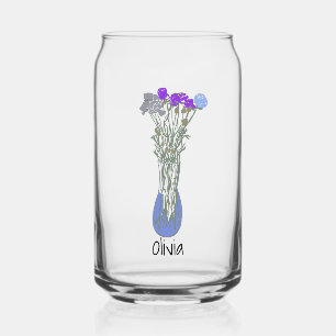 Vaso Con Forma De Lata Ilustracion de flor original bonito