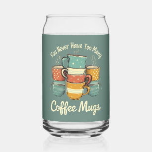 Vaso Con Forma De Lata Ilustración de pila de tazas de café retro