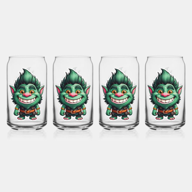 Vaso Con Forma De Lata Ilustracion Happy Little Troll Chibi (Anverso)