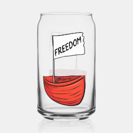 Vaso Con Forma De Lata Ilustracion Nautical Freedom Boat
