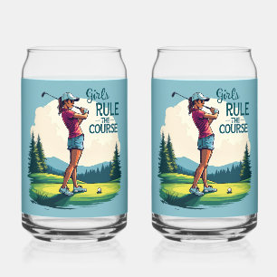 Vaso Con Forma De Lata Ilustración Retro de Golf 'Las Chicas Mandan en el