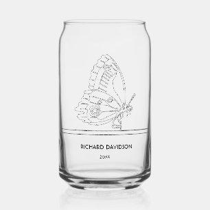 Vaso Con Forma De Lata Imagen personalizada con nombre de mariposa