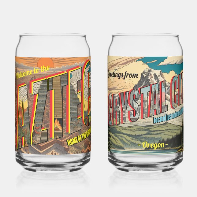 Vaso Con Forma De Lata Imperio retro azteca y ciudad de cristal (Anverso)