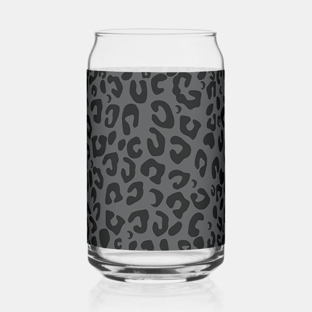 Vaso Con Forma De Lata Impresión de leopardo (Anverso)