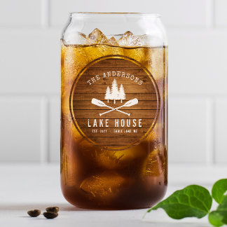 Vaso Con Forma De Lata Impresión de madera de árboles de Oars de la Casa