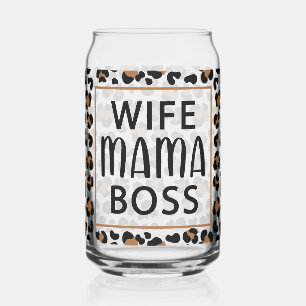 Vaso Con Forma De Lata Impresión del leopardo de la esposa Mama Boss