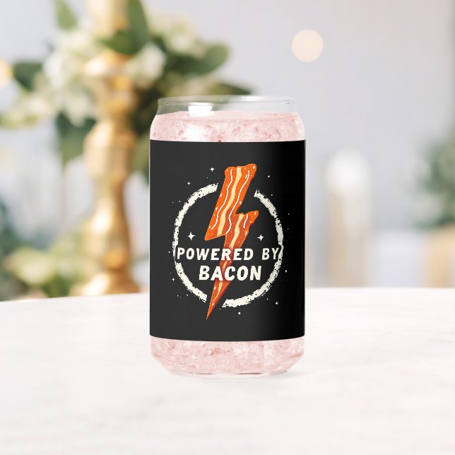 Vaso Con Forma De Lata Impulsado por Bacon Funny Retro Foodie Estético (Insitu (Boda))