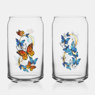 Vaso Con Forma De Lata Infinidad de Mariposas Monarca