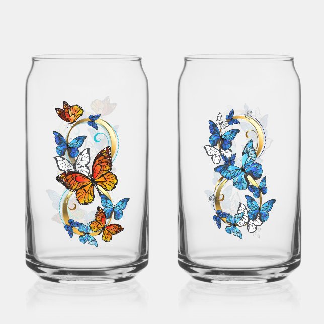 Vaso Con Forma De Lata Infinidad de Mariposas Monarca (Anverso)