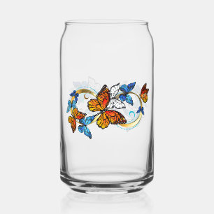 Vaso Con Forma De Lata Infinidad de Mariposas Monarca