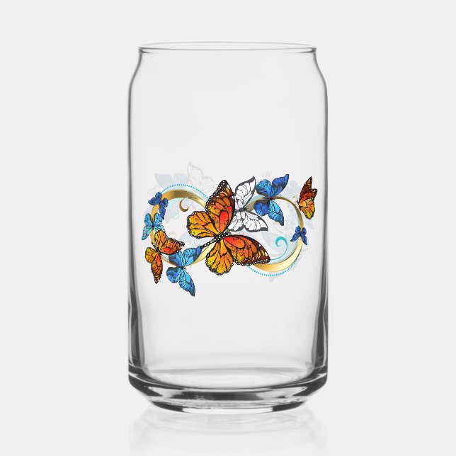 Vaso Con Forma De Lata Infinidad de Mariposas Monarca (Anverso)