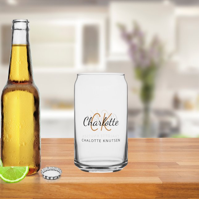 Vaso Con Forma De Lata Iniciales de monograma de nombre en letra script (Subido por el creador)