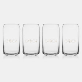 Vaso Con Forma De Lata Iniciales personalizadas de la novia y el novio Gr