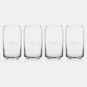 Vaso Con Forma De Lata Iniciales personalizadas de la novia y el novio Gr