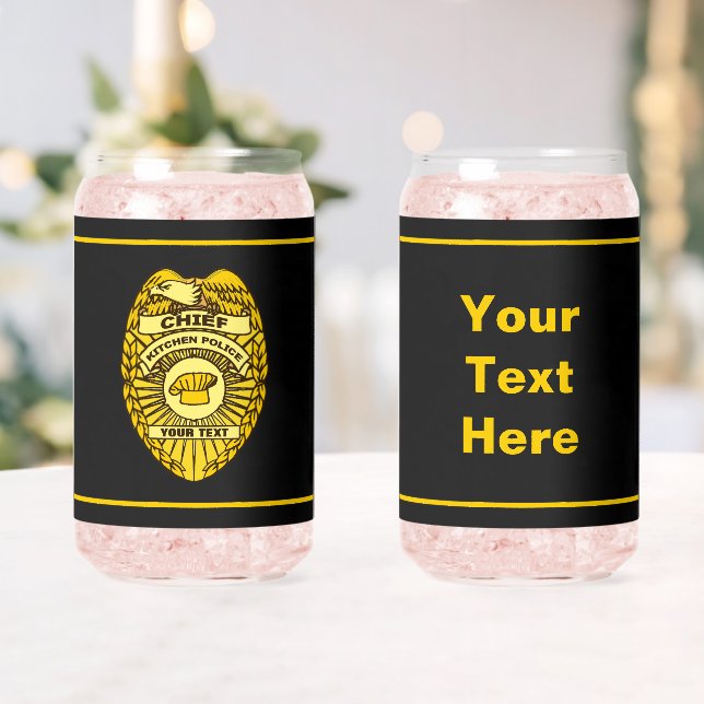 Vaso Con Forma De Lata Insignia Del Jefe De La Policía De Cocina (Insitu (Boda))