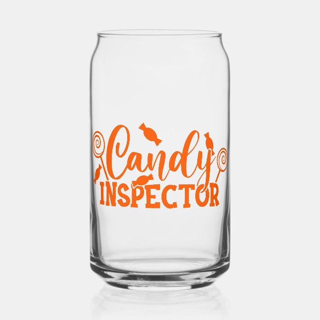 Vaso Con Forma De Lata Inspector de velas de Halloween (Anverso)