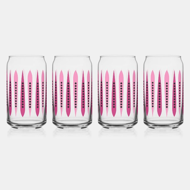 Vaso Con Forma De Lata Inspiración Retro Rosa Mínimo (Anverso)