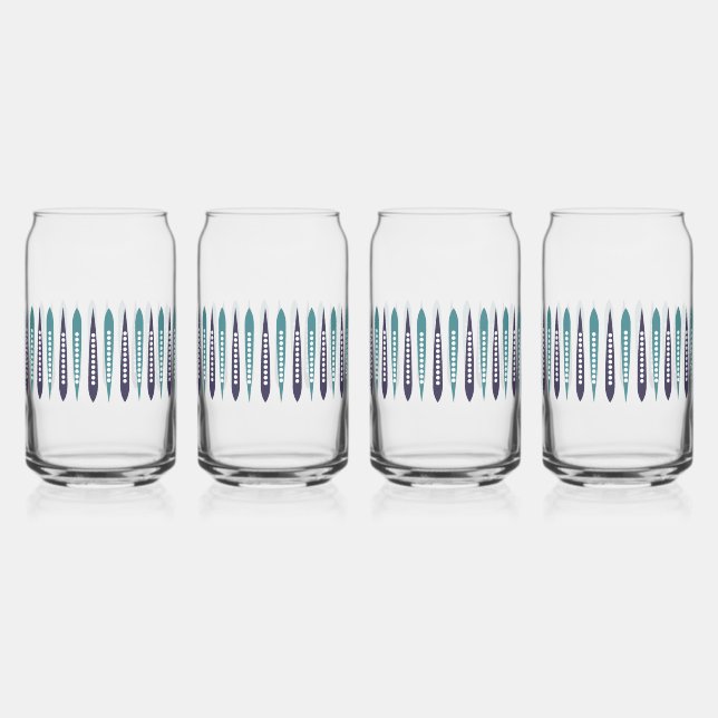 Vaso Con Forma De Lata Inspirado en retro azul mínimo (Anverso)