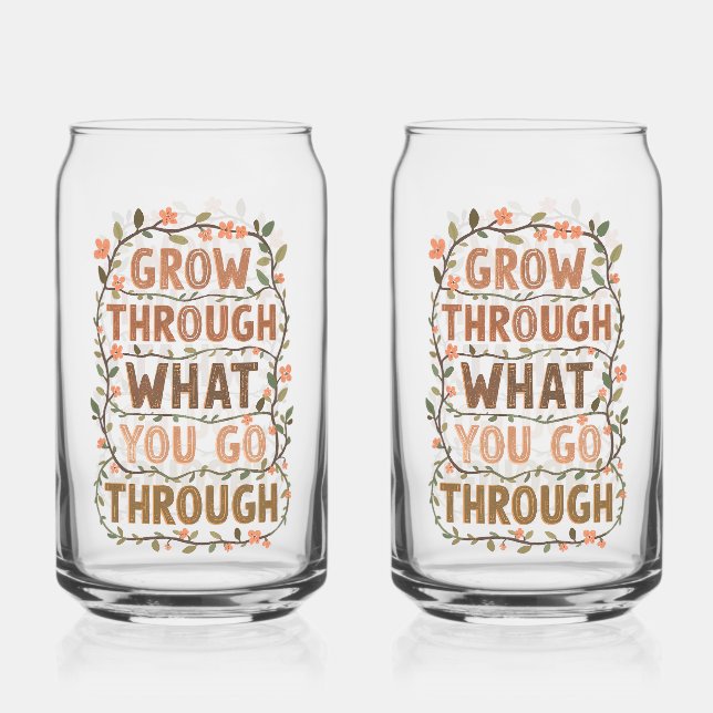 Vaso Con Forma De Lata Inspirational Botanical Growth Saying (Anverso)