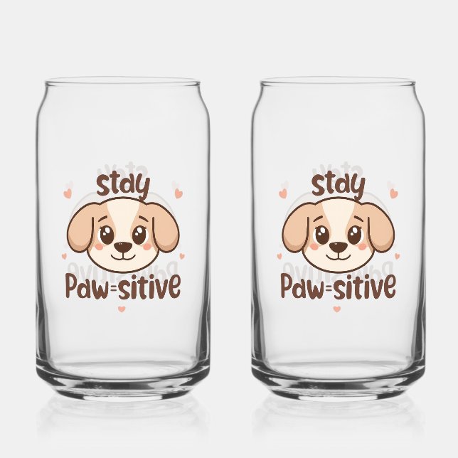 Vaso Con Forma De Lata Inspirational Positive Puppy Message (Anverso)