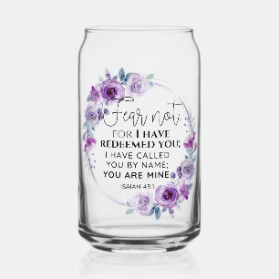 Vaso Con Forma De Lata Isaías 43:1 No temas Te he Redimido Floral