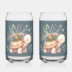 Vaso Con Forma De Lata Jardín de Cabaña Tortuga Acuarela
