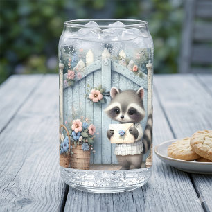 Vaso Con Forma De Lata Jardín de Letras del Mapache Pastel